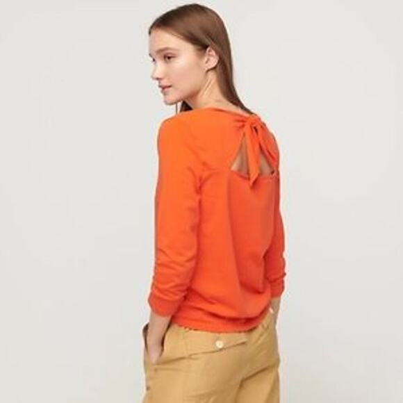 J Crew Long-sleeve tie-back T-shirt in Mariner cloth Size Medium - Picture 1 of 9